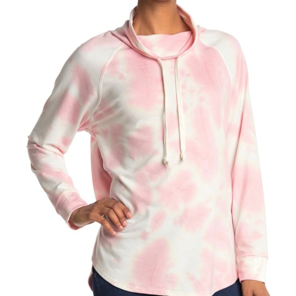 Melloday Tops - Melloday Tie Dye Drawstring Mock Neck Sweater